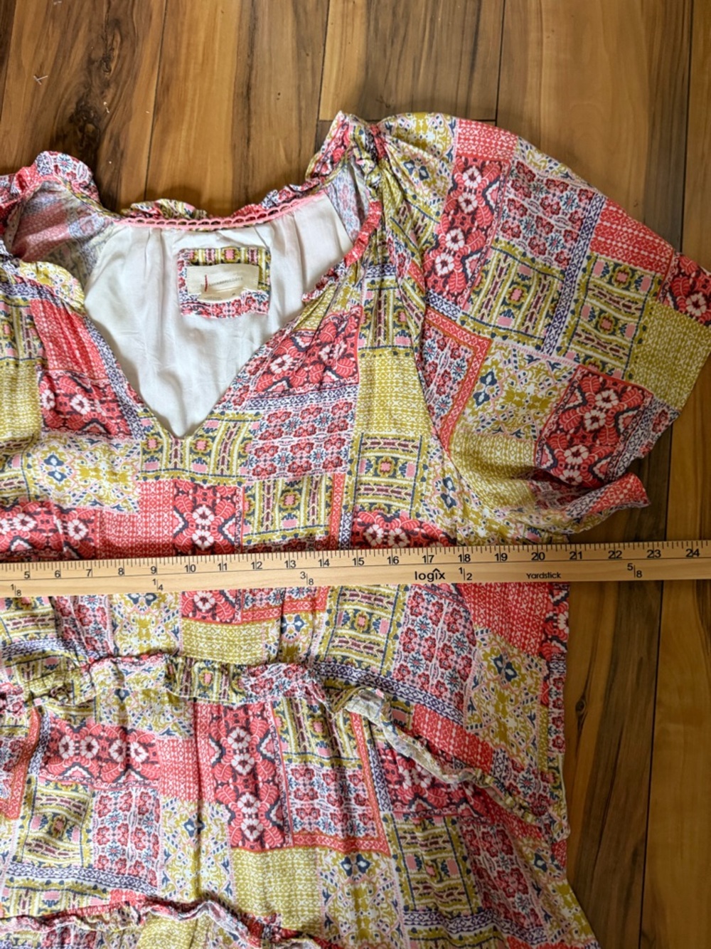 Anthropologie Printed Boho tiered mini dress - Picture 8 of 9